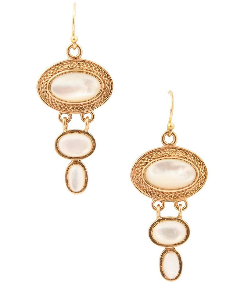 Barse Bronze and Mother Of Pearl Ovation Statement Drop Earrings