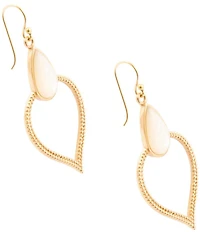 Barse Bronze and Mother Of Pearl Statement Drop Earrings