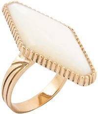 Barse Bronze and Mother Of Pearl Tidal Statement Ring