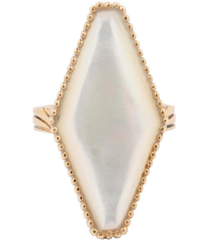 Barse Bronze and Mother Of Pearl Tidal Statement Ring