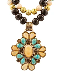 Barse Bronze and Multi Stone Madrid Statement Necklace