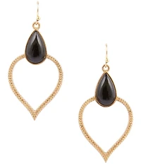Barse Bronze and Onyx Date Night Statement Drop Earrings