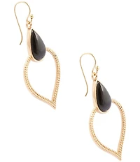 Barse Bronze and Onyx Date Night Statement Drop Earrings