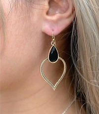 Barse Bronze and Onyx Date Night Statement Drop Earrings