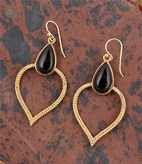Barse Bronze and Onyx Date Night Statement Drop Earrings