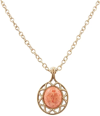 Barse Bronze and Orange Sponge Coral Sunny Short Pendant Necklace