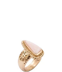 Barse Belle Bronze And Pink Mother Of Pearl Statement Ring