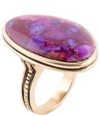 Barse Aruba Purple Turquoise Golden Statement Ring