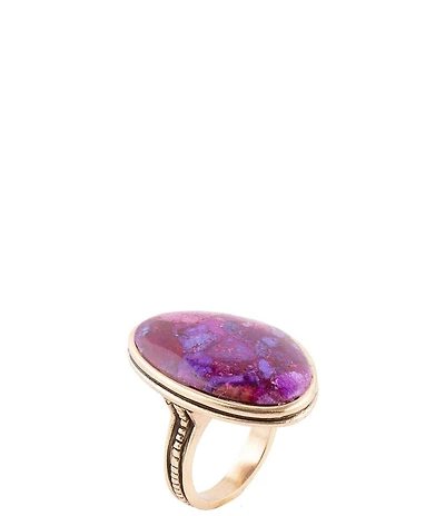 Barse Aruba Purple Turquoise Golden Statement Ring