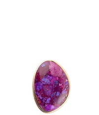 Barse Aruba Purple Turquoise Golden Statement Ring