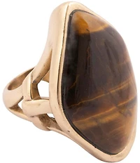 Barse Bronze and Tiger's Eye Golden Umber Statement Ring