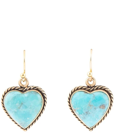 Barse Rope My Heart Blue Turquoise Golden Earrings