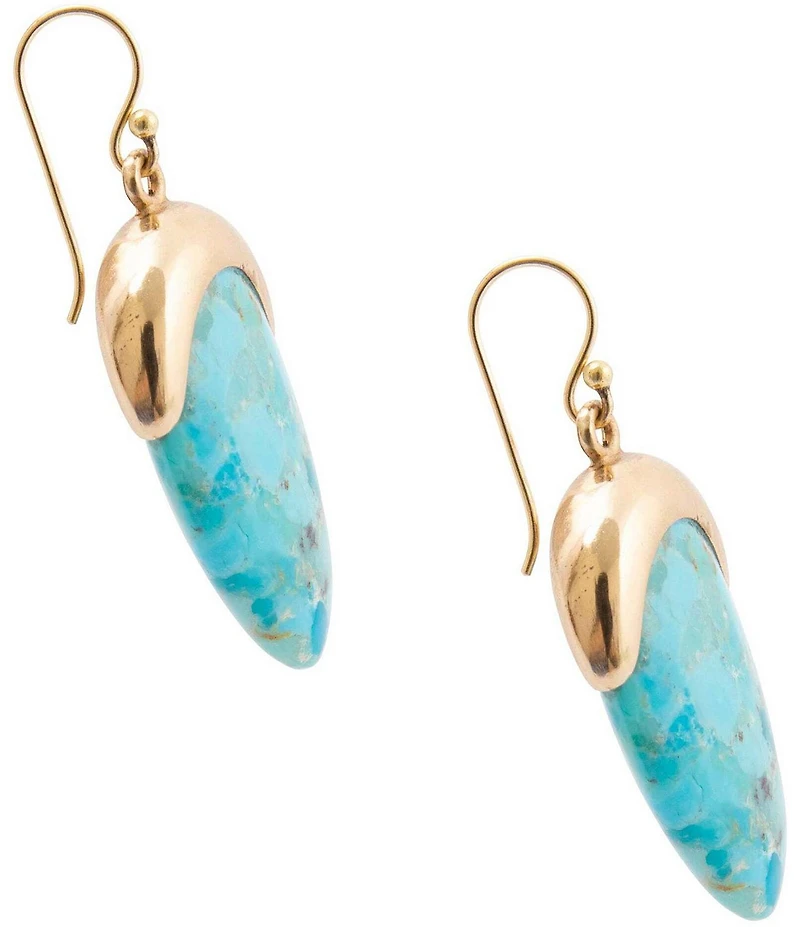 Barse Bronze and Turquoise Laguna Drop Earrings