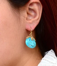 Barse Bronze and Turquoise Sierra Drop Earrings