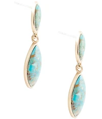 Barse Bronze and Turquoise Drop Earrings