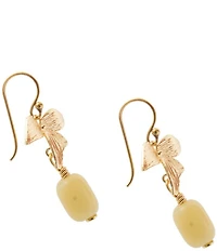 Barse Bronze and Yellow Jade Viridia Drop Earrings