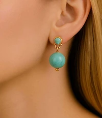Barse Bronze Carly Genuine Stone Drop Earrings