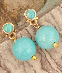 Barse Bronze Carly Genuine Stone Drop Earrings