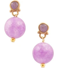 Barse Bronze Carly Genuine Stone Drop Earrings