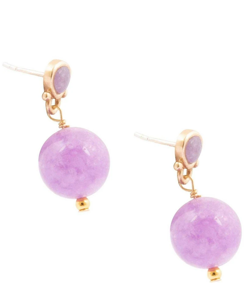 Barse Bronze Carly Genuine Stone Drop Earrings