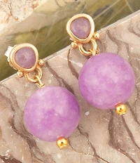 Barse Bronze Carly Genuine Stone Drop Earrings