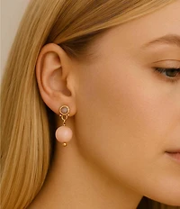 Barse Bronze Carly Genuine Stone Drop Earrings