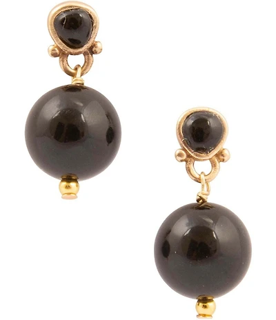Barse Bronze Carly Genuine Stone Drop Earrings