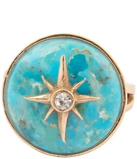 Barse Bronze Celestial Turquoise Statement Ring