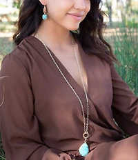 Barse Abby Golden Bronze Convertible Statement Pendant Necklace