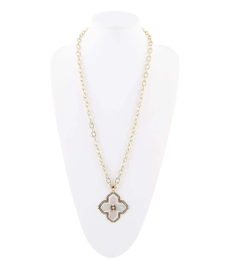 Barse Maltese Cross Golden Chain Pendant Necklace