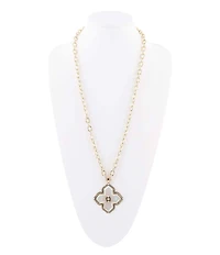Barse Maltese Cross Golden Chain Pendant Necklace