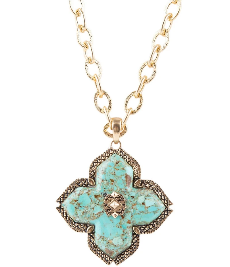 Barse Maltese Cross Golden Chain Pendant Necklace