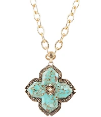 Barse Maltese Cross Golden Chain Pendant Necklace