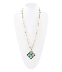 Barse Maltese Cross Golden Chain Pendant Necklace