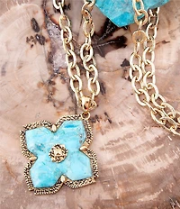Barse Maltese Cross Golden Chain Pendant Necklace