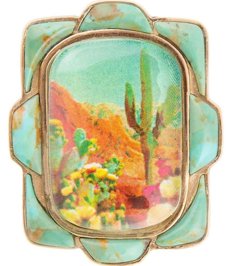 Barse Scenic Desert Sedona Blue Turquoise Golden Ring