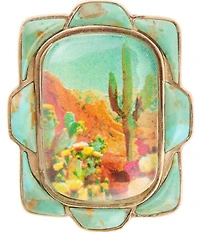 Barse Scenic Desert Sedona Blue Turquoise Golden Ring
