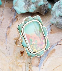 Barse Scenic Desert Sedona Blue Turquoise Golden Ring