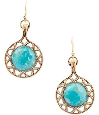 Barse Bronze Halo Drop Earrings