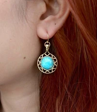 Barse Bronze Halo Drop Earrings