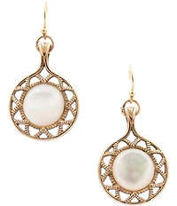 Barse Bronze Halo Drop Earrings