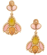 Barse Bronze Misty Meadow Genuine Stone Statement Drop Earrings