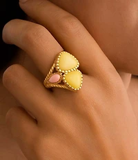 Barse Bronze Misty Meadow Genuine Stone Statement Ring