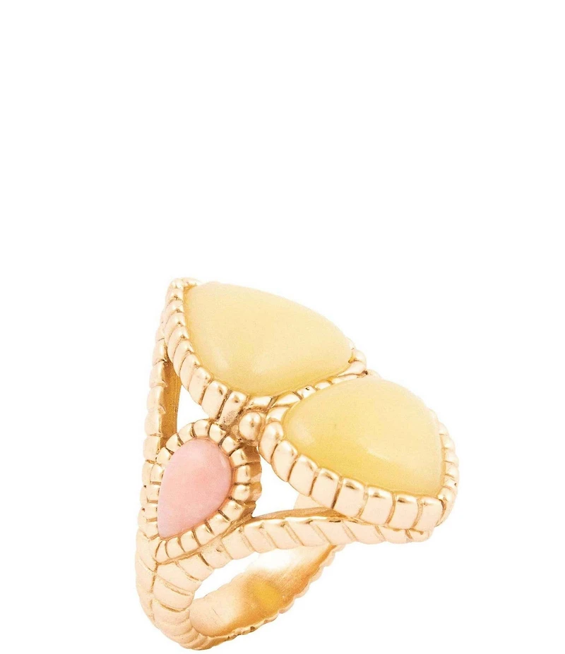 Barse Bronze Misty Meadow Genuine Stone Statement Ring