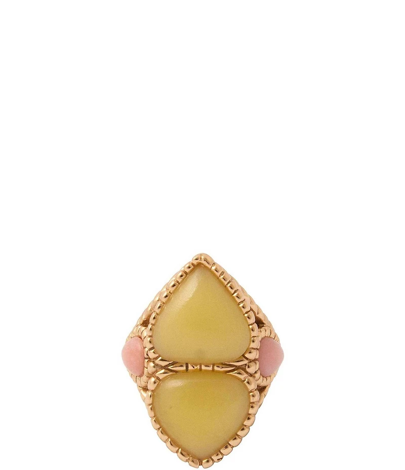 Barse Stargazer Green Jasper Golden Bronze Band Statement Ring