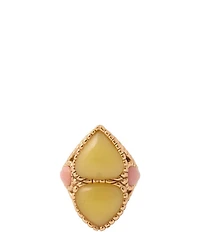 Barse Stargazer Green Jasper Golden Bronze Band Statement Ring