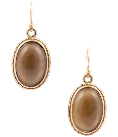 Barse Bronze, Mother-of-Pearl and Smoky Quartz Overlay Meadow Drop Earrings