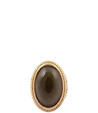 Barse Brown Smoky Quartz Shimmer Golden Statement Ring