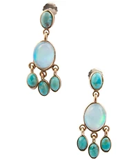 Barse Bronze, Opal and Turquoise Aurora Chandelier Earrings