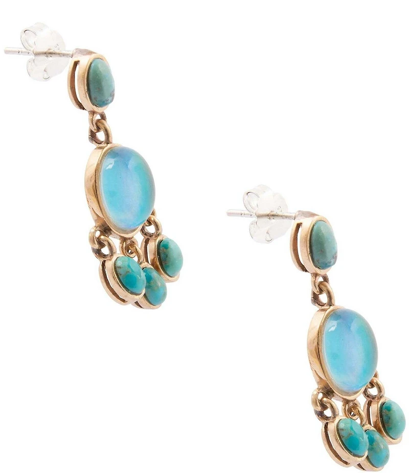 Barse Bronze, Opal and Turquoise Aurora Chandelier Earrings